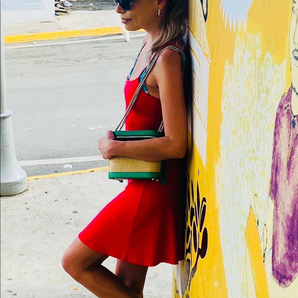 H&M Little Red Slip Sun Dress with Lace-Up Back